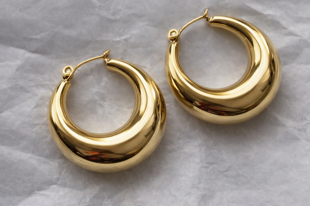 Royal Pearl Hoops Earring
